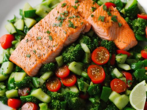 Spring Salmon with Minty Veg