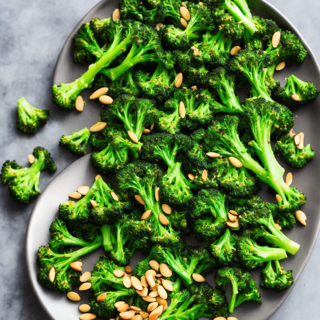 Sprouting broccoli, green romesco & almonds