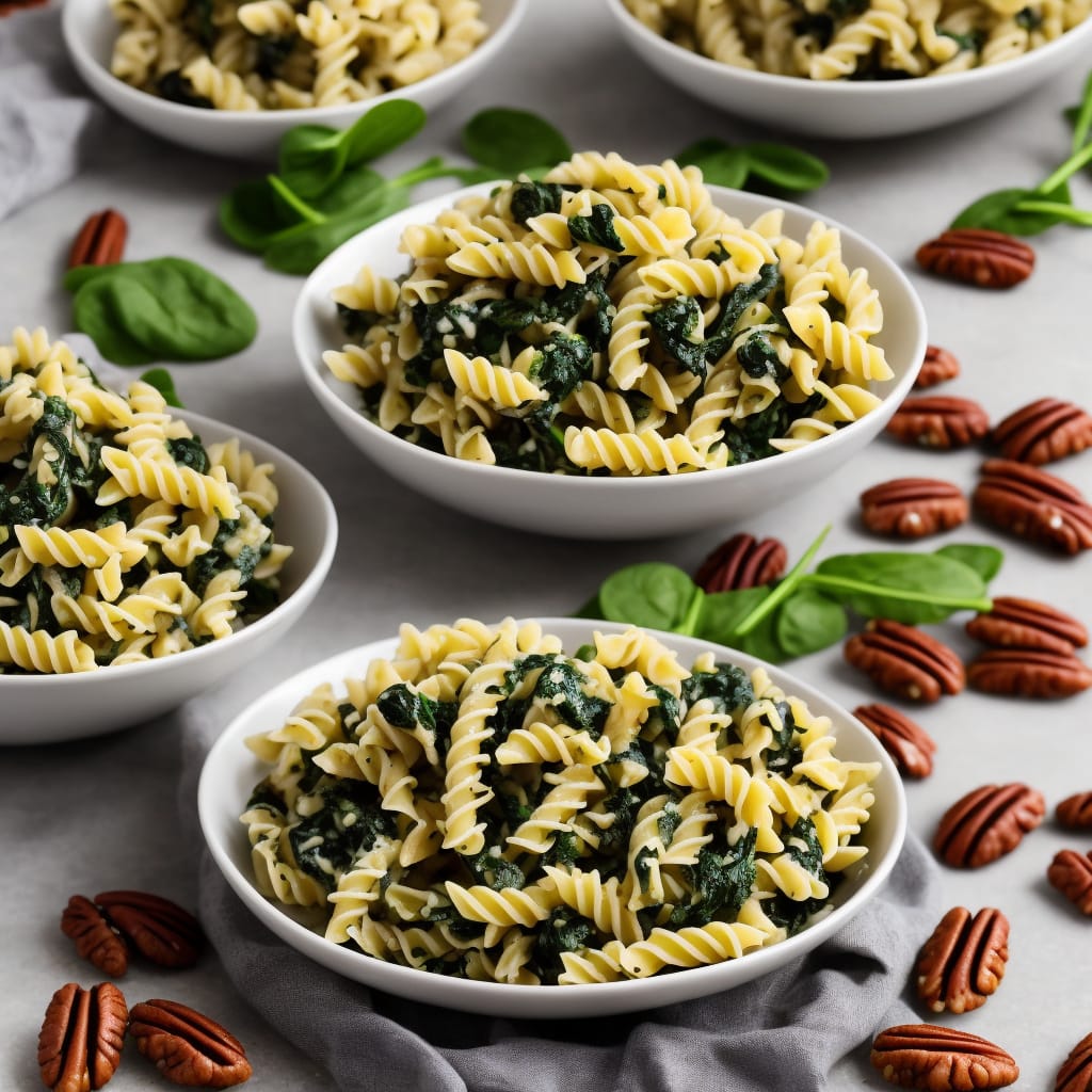 Squash & spinach fusilli with pecans