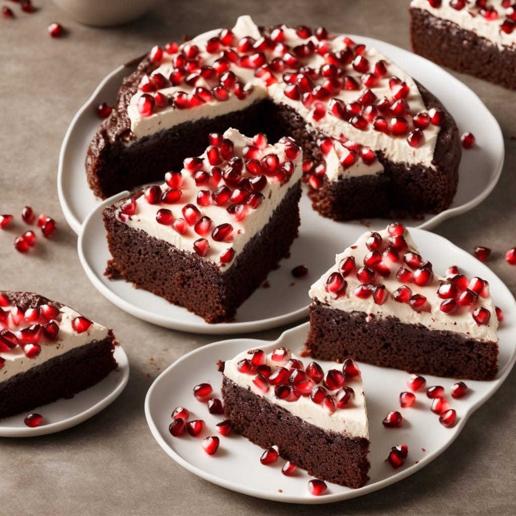 Squidgy Chocolate & Pomegranate Torte