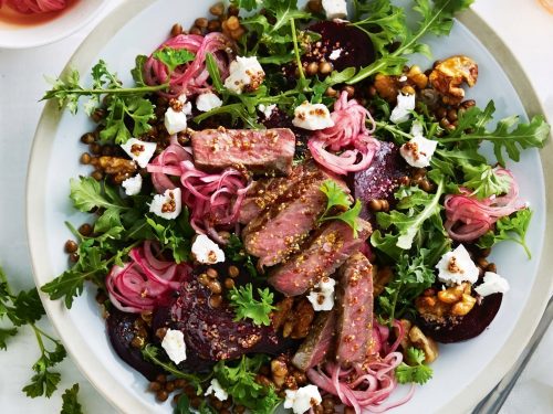 Steak, Beetroot, Horseradish & Warm Lentil Salad