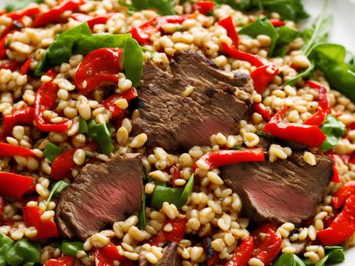 Steak, Roasted Pepper & Pearl Barley Salad