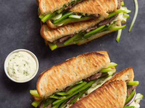 Steak & Spring Onion Sandwich with Miso Mayo