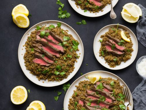 Steak Tagliata with Lemony Lentils