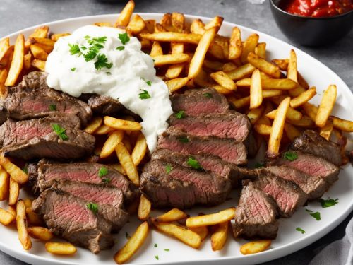 Steak with Chunky Chips & Horseradish Cream