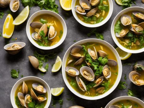 Steamed Clams in Saffron & Spring Green Broth