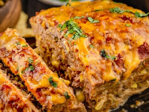 Sticky Baked Meatloaf with Avocado & Black Bean Salsa