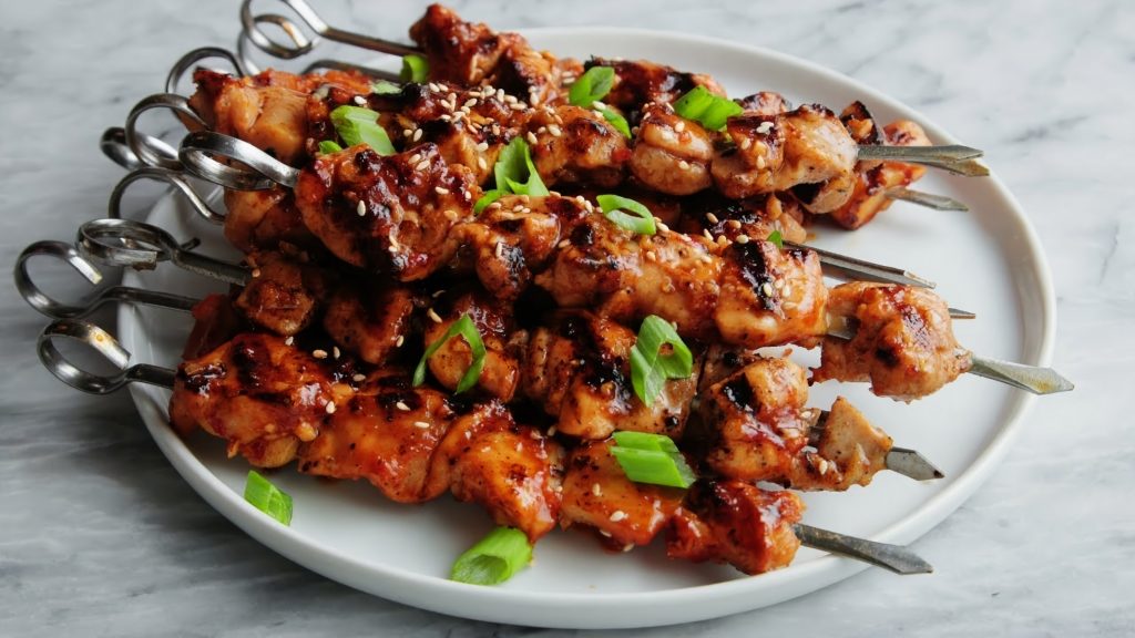 Sticky Chicken & Chorizo Skewers