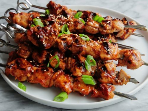 Sticky Chicken & Chorizo Skewers