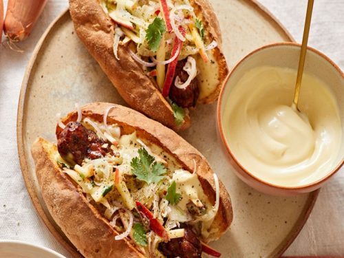 Sticky Chipolata & Fennel Slaw Open Sandwiches