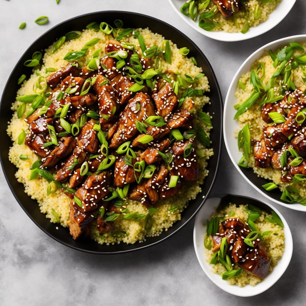 Sticky Glazed Pork with Spring Onion Couscous