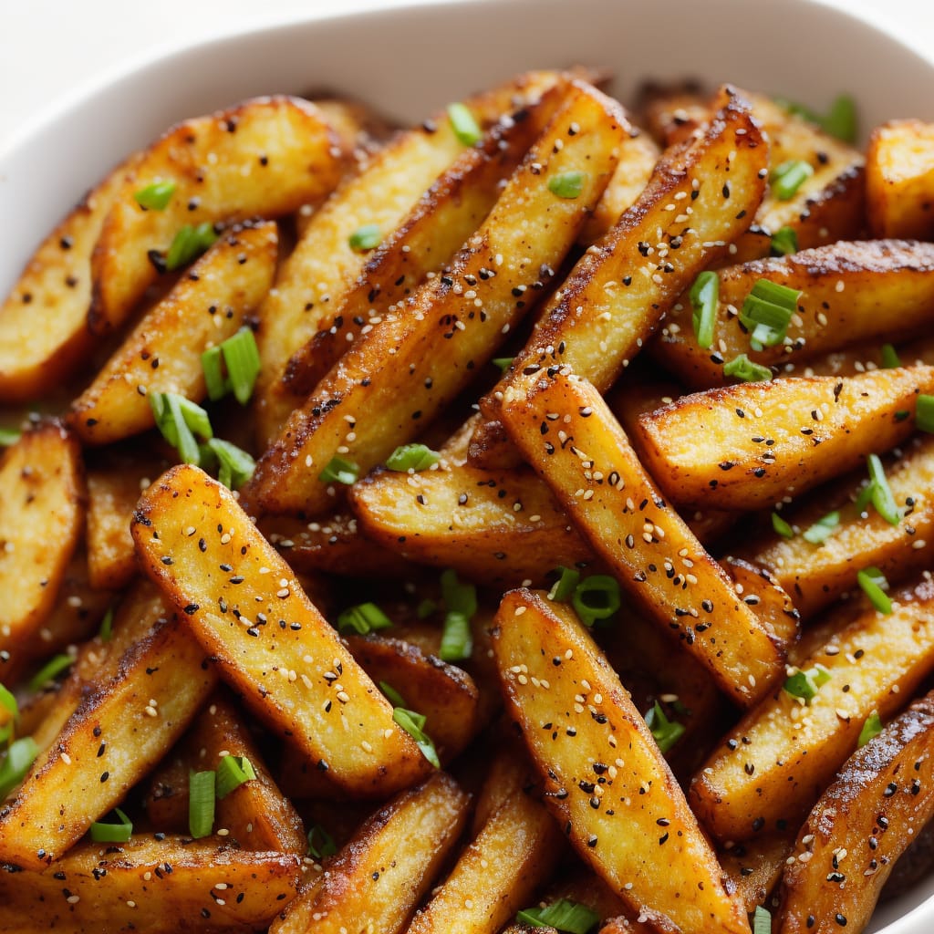 Sticky Potato Wedges with Sesame & Lemon