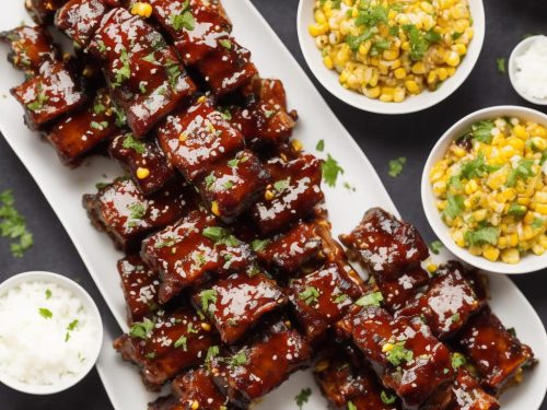 Sticky Ribs with Corn Salad