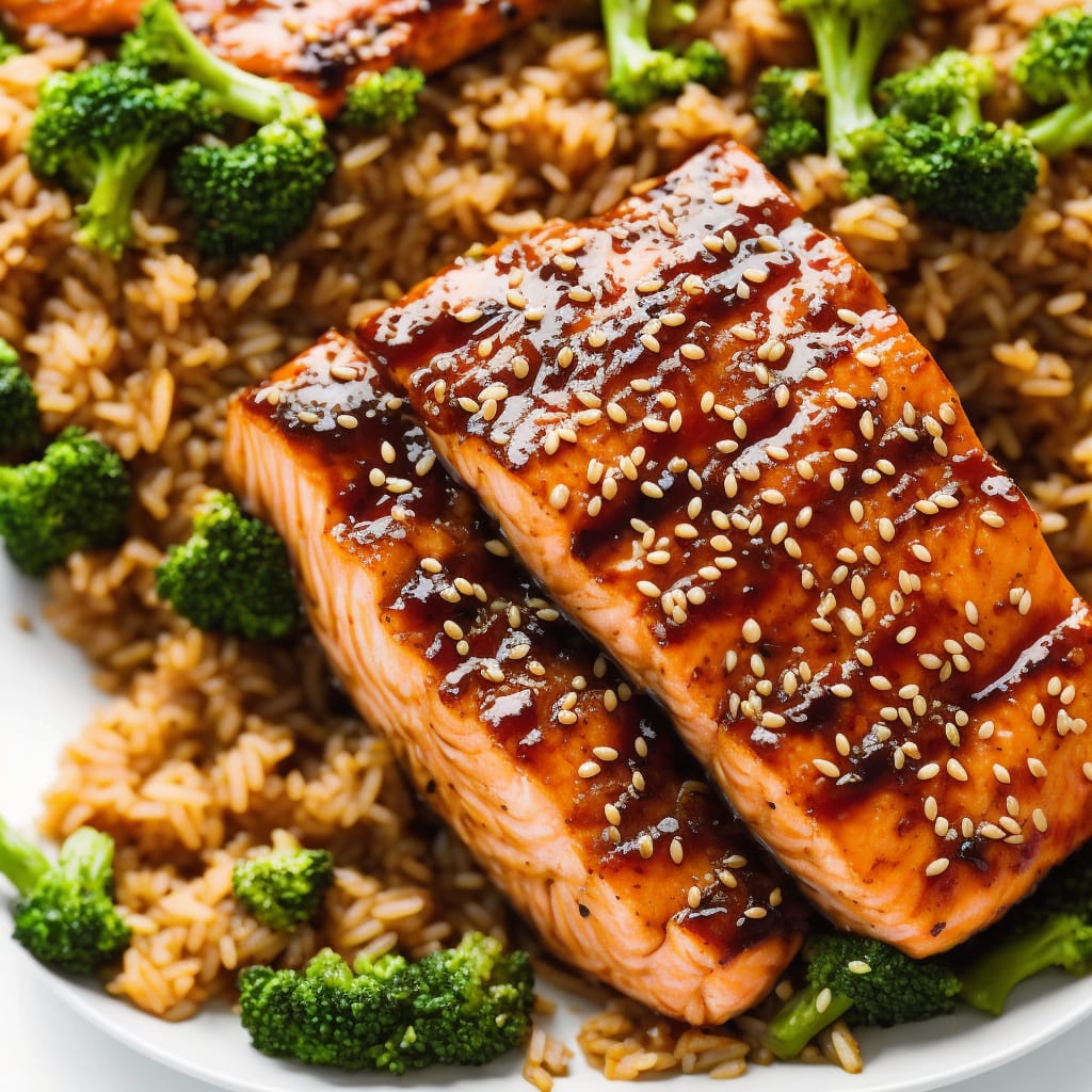 Sticky Teriyaki Salmon Rice