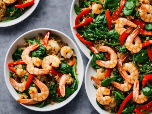 Stir-Fry Prawns with Peppers & Spinach