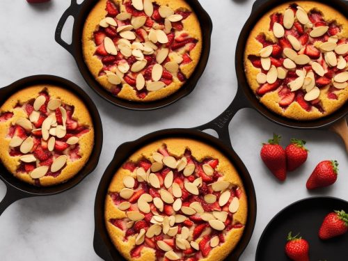 Strawberry, Almond & Polenta Skillet Cake