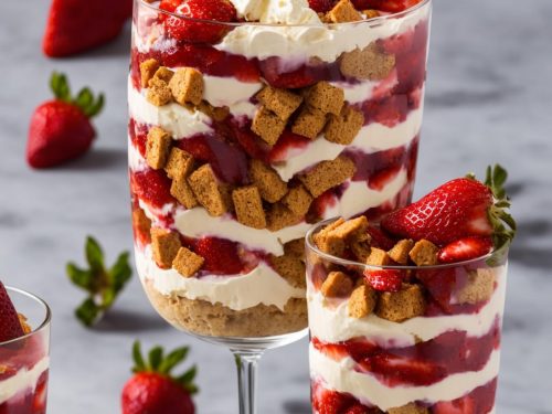 Strawberry Parfait with Vin Santo, Mascarpone & Biscotti