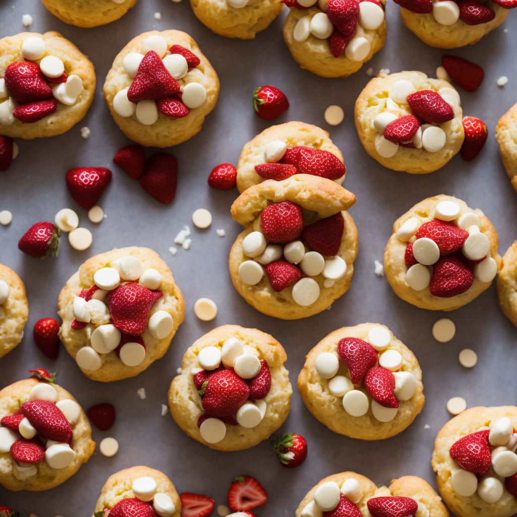 Strawberry & white chocolate choux buns