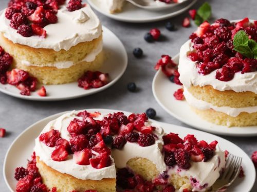 Summer Berry Cake with Rose Geranium Cream