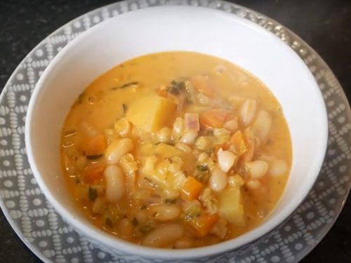 Summer Carrot, Tarragon & White Bean Soup