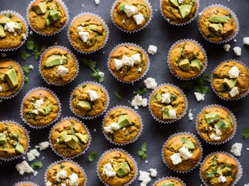 Sweet potato, avocado & feta muffins