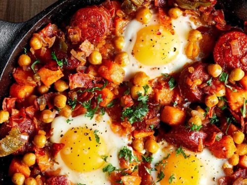 Sweet Potato, Chickpea & Chorizo Hash