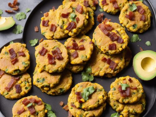 Sweet Potato & Corn Cakes with Tamarind Bacon & Avocado