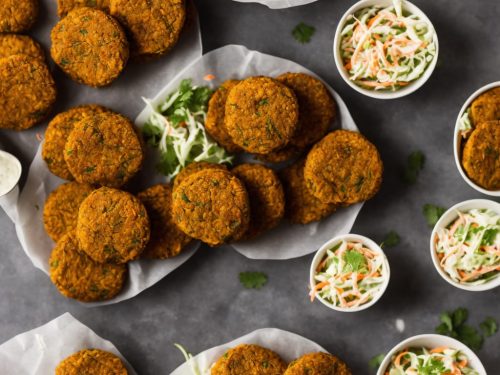 Sweet Potato Falafels with Coleslaw