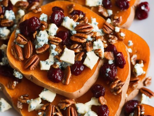 Sweet Potato Jacket with Blue Cheese, Bacon, Pecans & Cranberries