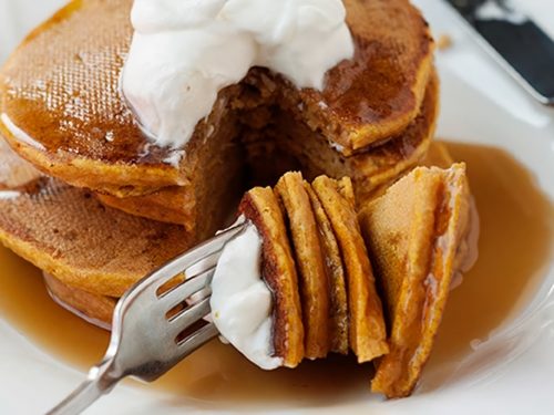 Sweet Potato Pancakes with Orange & Grapefruit