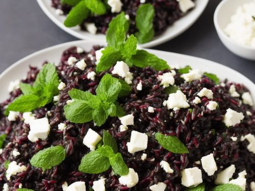 Tamarind Aubergine with Black Rice, Mint & Feta