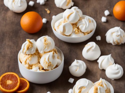 Tangerine Curd Ice Cream with Marshmallow Meringues