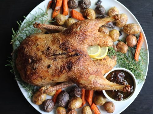 Tender Roast Duck with Citrus & Carrots