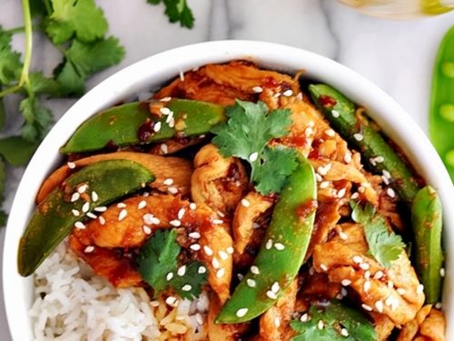 Thai Chicken Parcel with Sugar Snap Peas & Rice