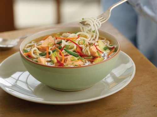 Thai Noodle Soup with Salmon