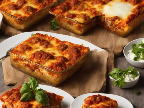 Three-Cheese Meatball Lasagne