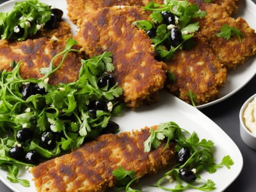 Tofu Escalopes with Black Olive Salsa Verde