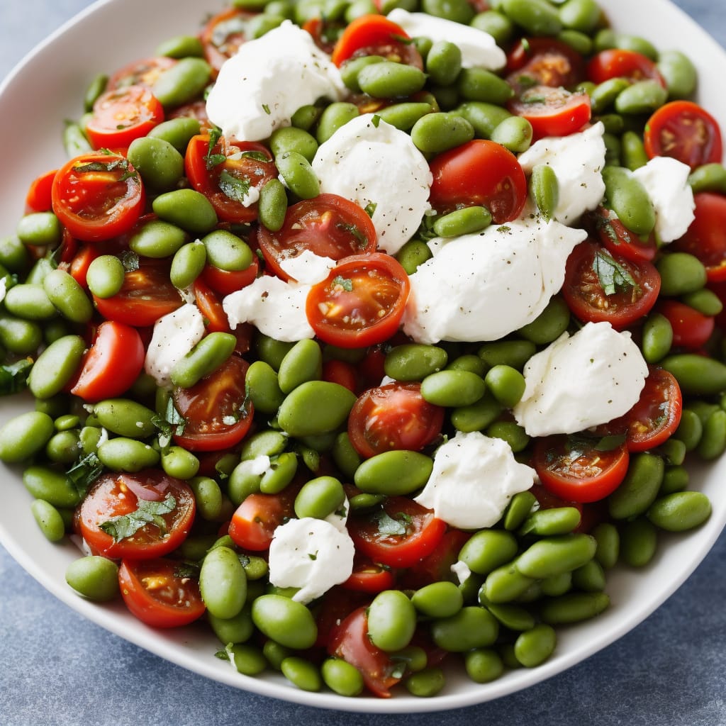 Tomato, Burrata & Broad Bean Salad