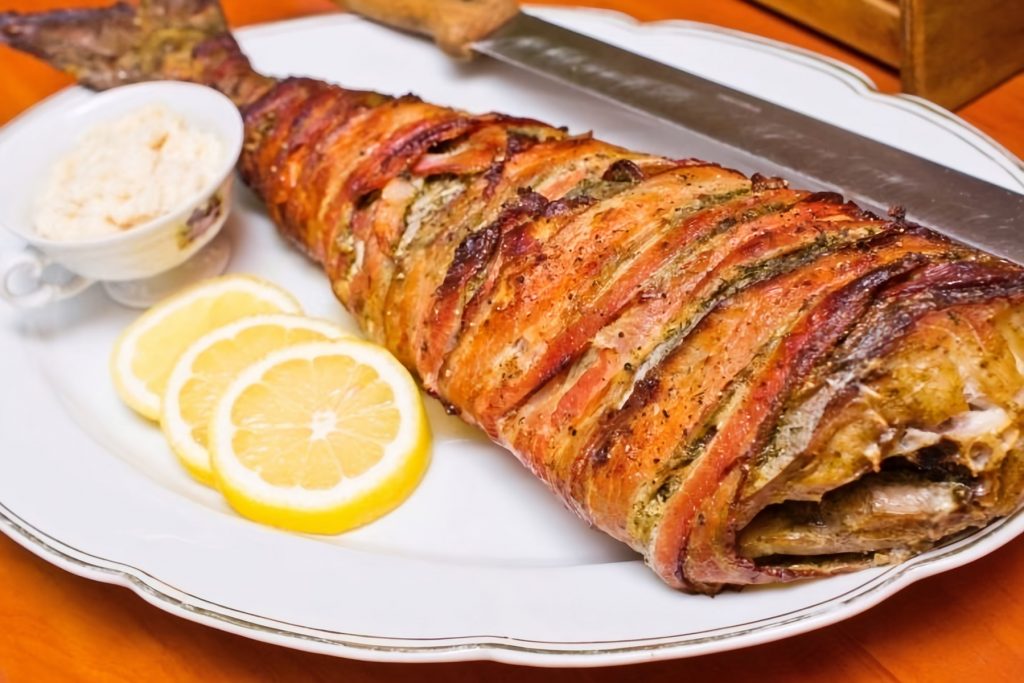 Trout with Crisp Bacon Crust