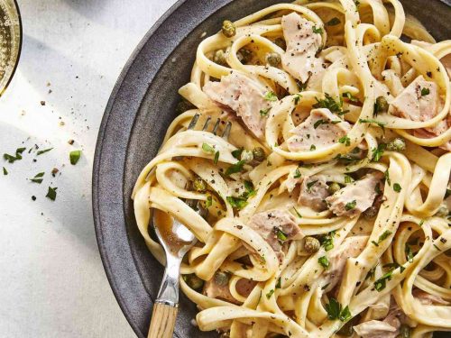 Tuna Alfredo with Penne Pasta