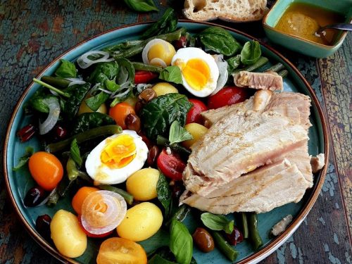 Tuna Fish Cake Niçoise Salad