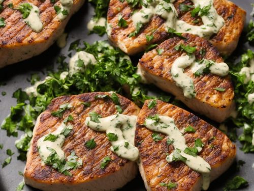 Tuna Steaks with Garlic-Herb Cream Sauce