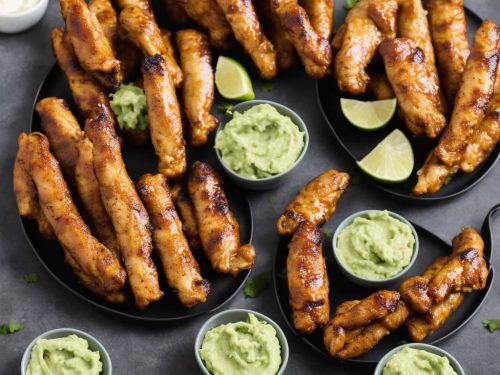 Turkey Breast Fingers with Avocado Dip