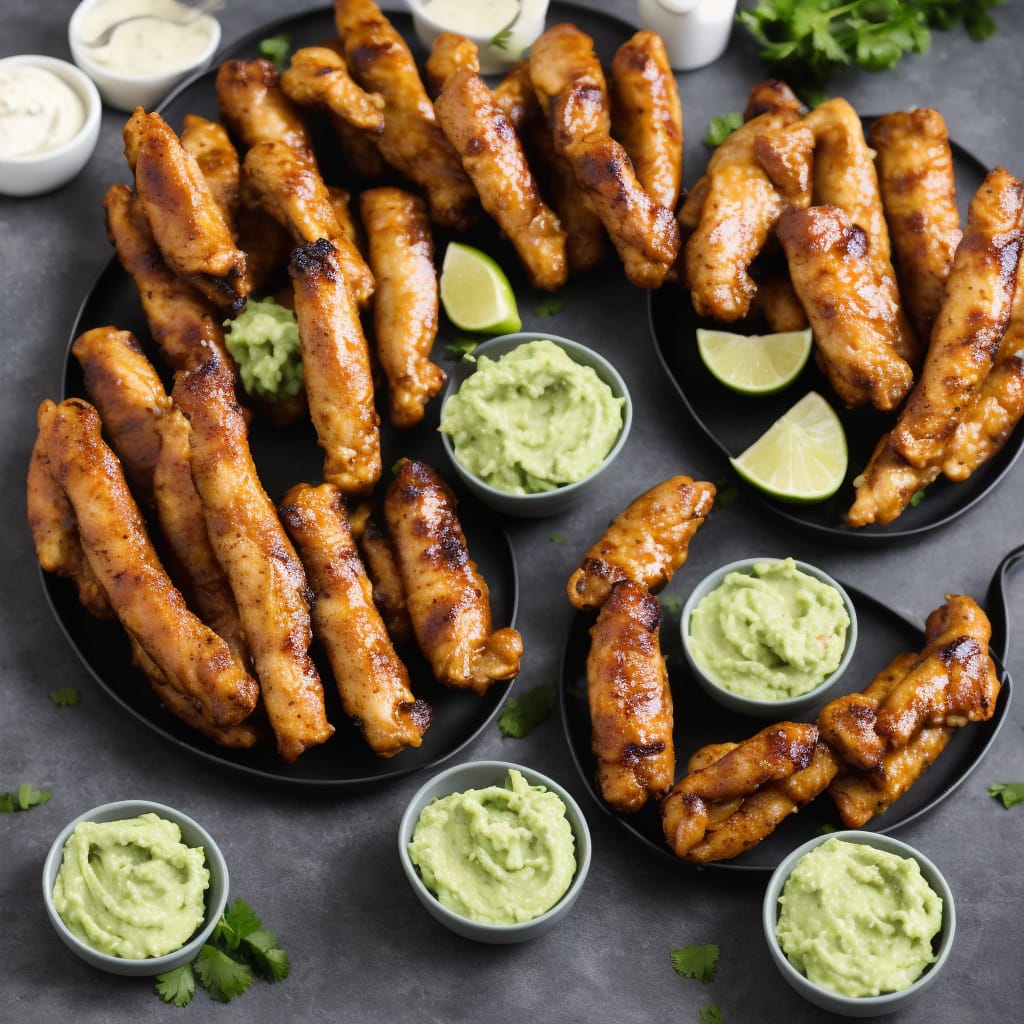 Turkey Breast Fingers with Avocado Dip