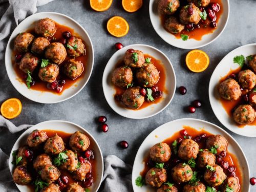 Turkey Cocktail Meatballs with Orange Cranberry Glaze