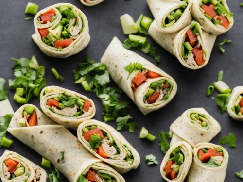 Turkey & spring onion wraps