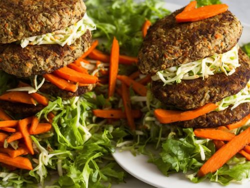 Ultimate Veggie Burger with Pickled Carrot Slaw