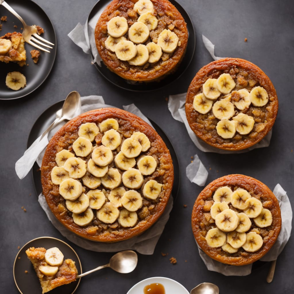 Upside-Down Banana Cake with Maple-Caramel Sauce