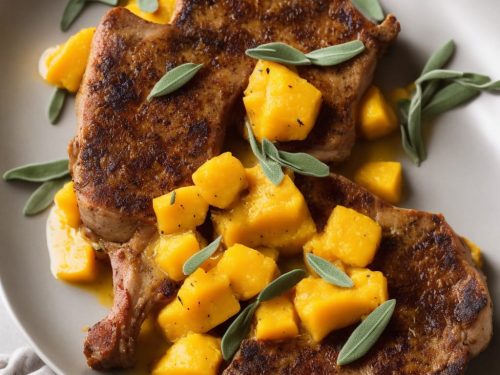 Veal Chops with Sage & Creamy Squash Polenta