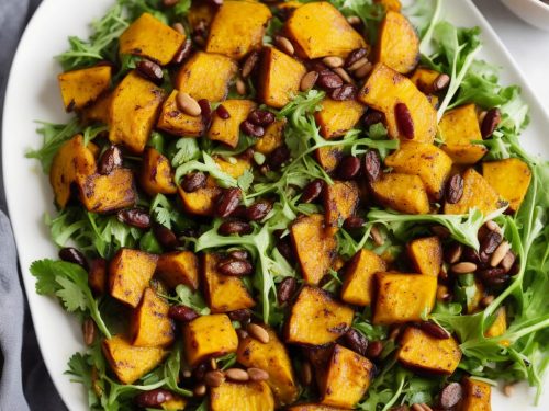 Vegan Roast Spiced Squash Salad with Tahini Dressing